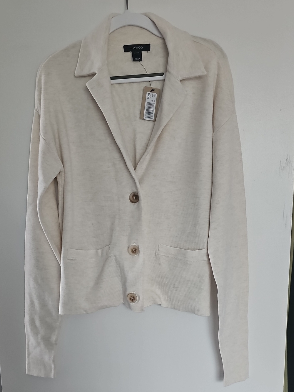 RW&CO. Cream Button-Front Cardigan Size XXS BNWT